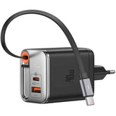 Mcdodo Ch 4281 40w Gan Usb C Retraable Cable Fast Portable Charger, Pd 3.0 Power Adapter Compatible For Tablets, Game Consoles, Speakers, Cellular Phones, Headphones, Smartwatches, Laptops Black